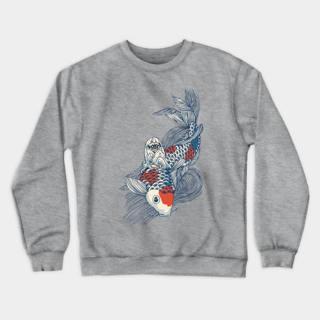 Pug and Koi Crewneck Sweatshirt by huebucket